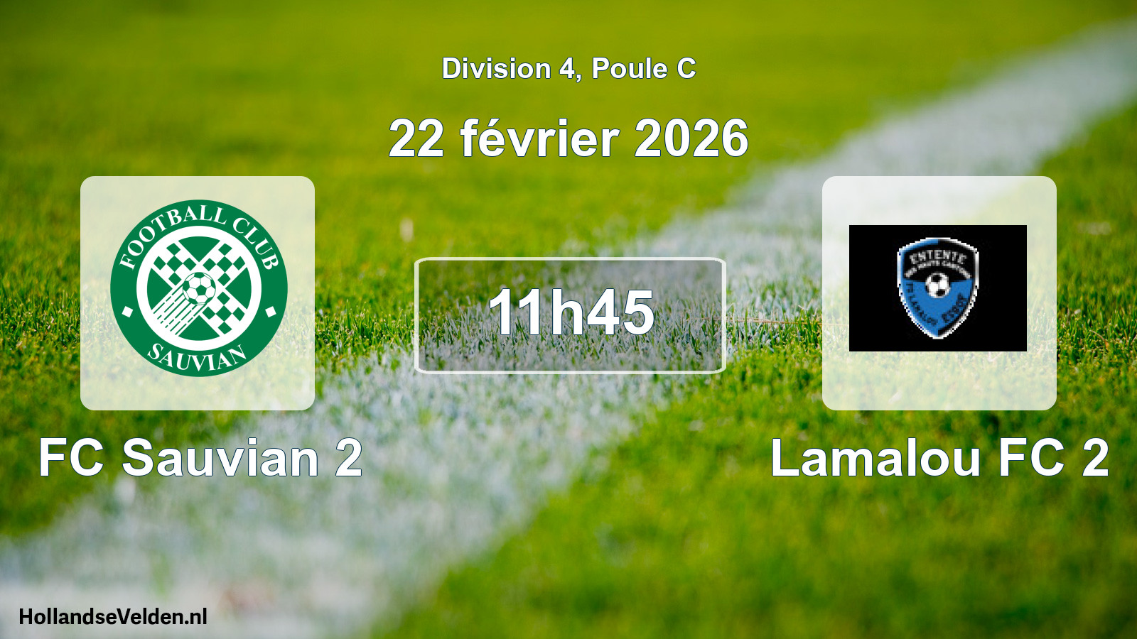 Match programmé: FC Sauvian 2 - Lamalou FC 2 (22 février 2026)