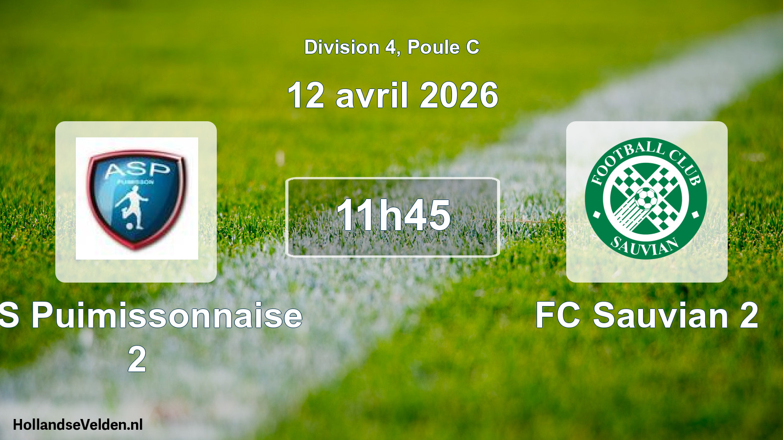 Match programmé: AS Puimissonnaise 2 - FC Sauvian 2 (12 avril 2026)