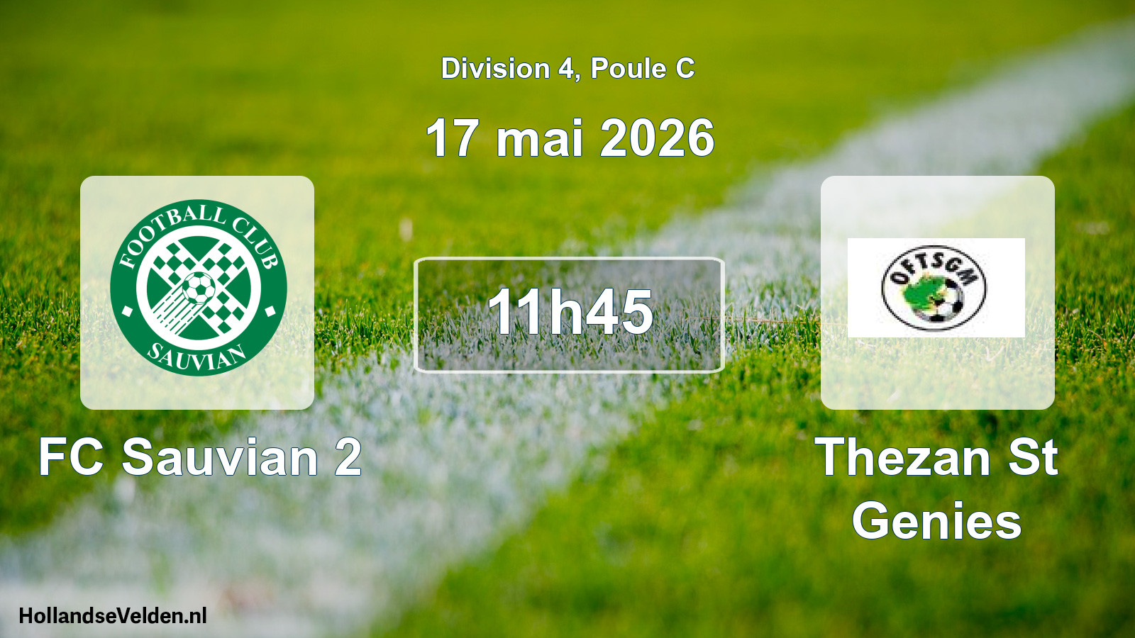 Match programmé: FC Sauvian 2 - Thezan St Genies (17 mai 2026)