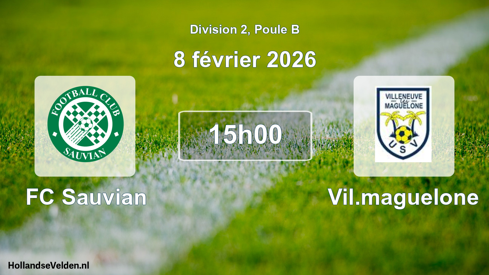 Match programmé: FC Sauvian - Vil.maguelone (8 février 2026)