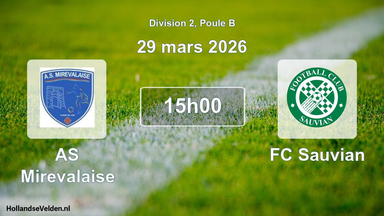 Match programmé: AS Mirevalaise - FC Sauvian (29 mars 2026)