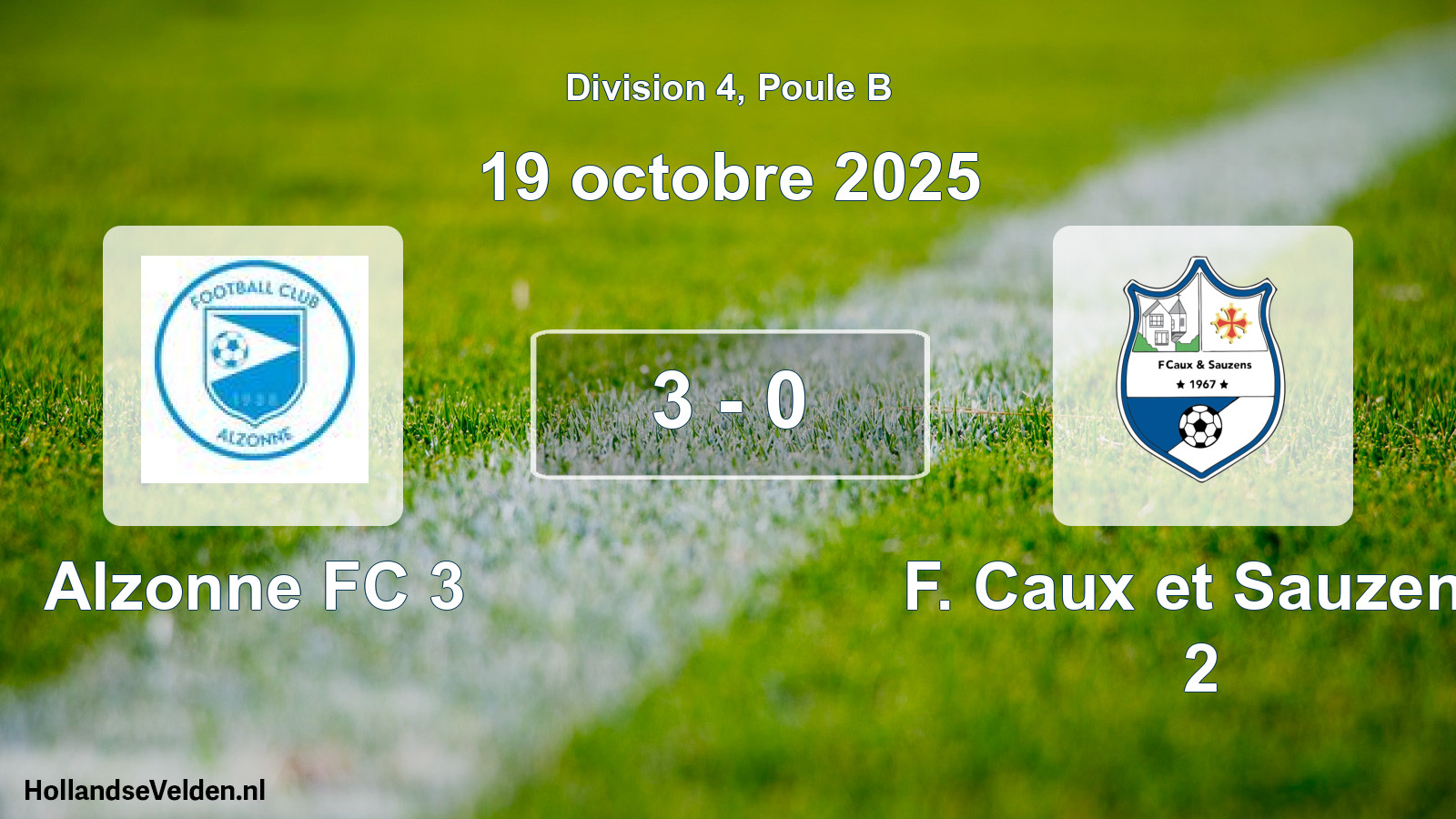 Match joué: Alzonne FC 3 - F. Caux et Sauzens 2 3 - 0 (19 octobre 2025)