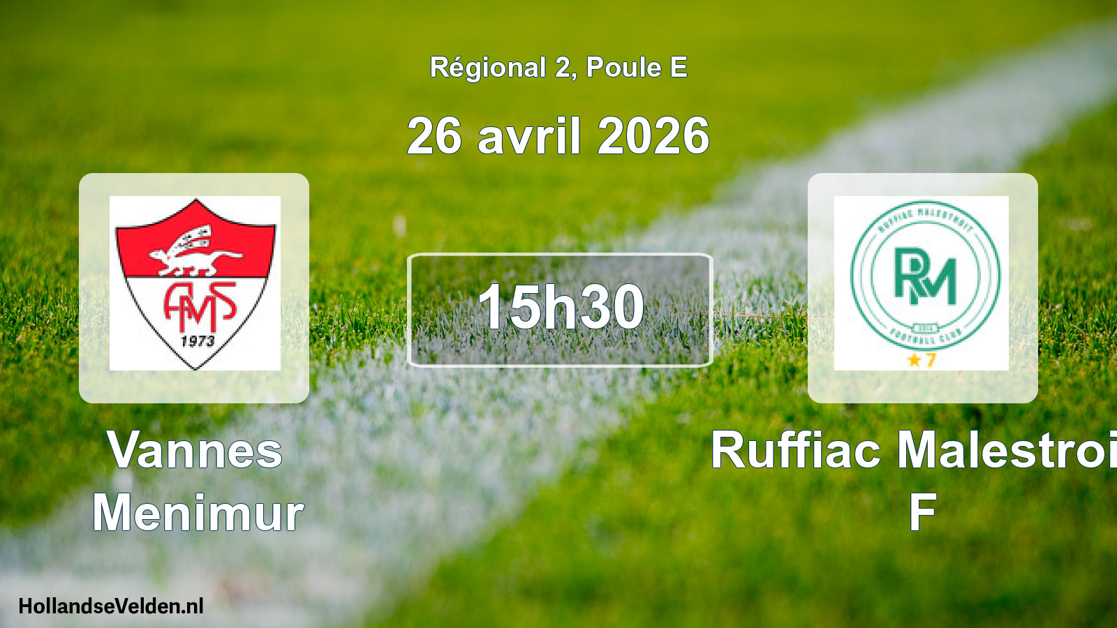 Geplande wedstrijd: Vannes Menimur - Ruffiac Malestroit F (26 avril 2026)