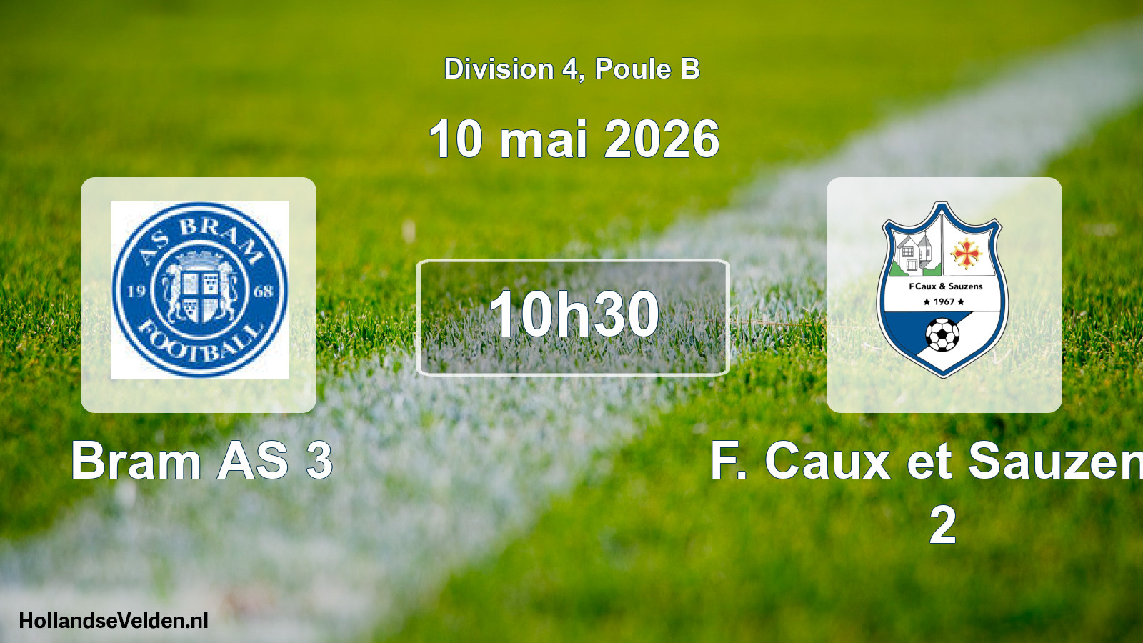 Match programmé: Bram AS 3 - F. Caux et Sauzens 2 (10 mai 2026)