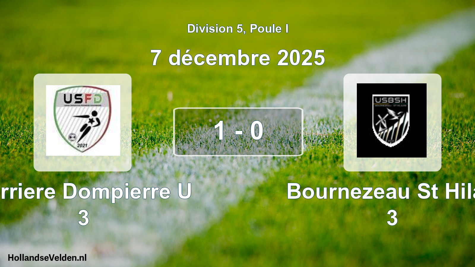 Match joué: Ferriere Dompierre U 3 - Bournezeau St Hilair 3 1 - 0 (7 décembre 2025)