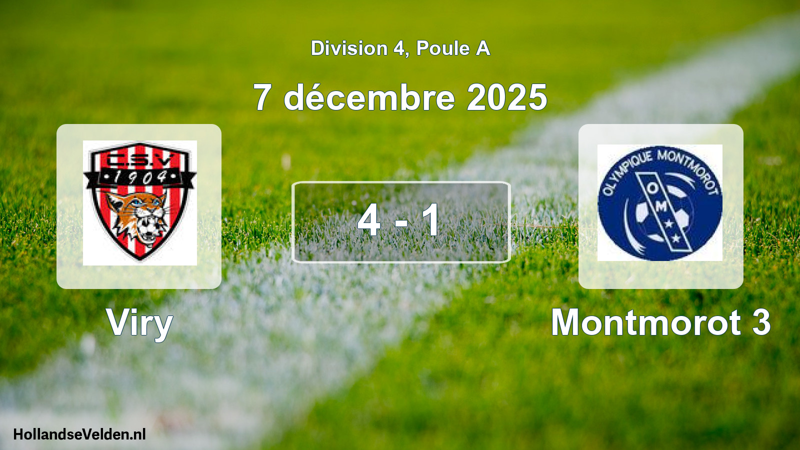 Gespeelde wedstrijd: Viry - Montmorot 3 4 - 1 (7 december 2025)
