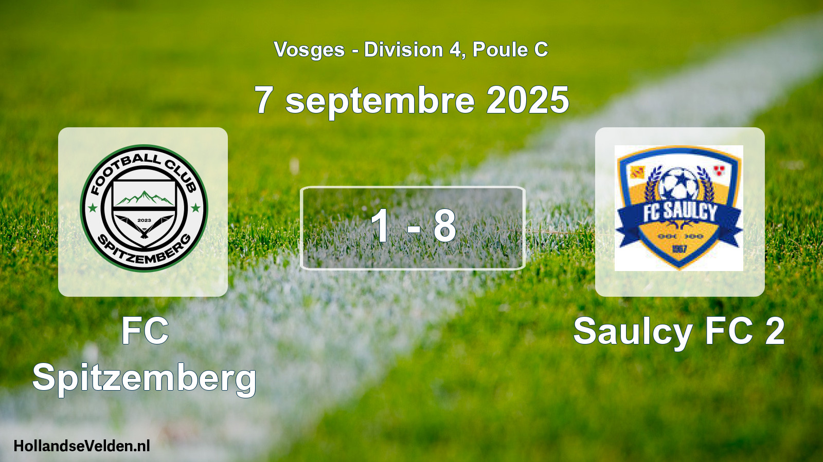 Total number of matches played: FC Spitzemberg - Saulcy FC 2 1 - 8 (7 September 2025)