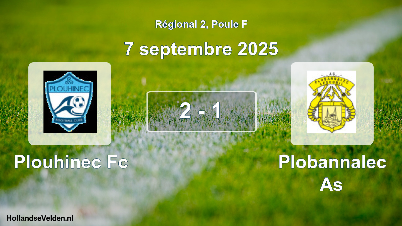Gespeelde wedstrijd: Plouhinec Fc - Plobannalec As 2 - 1 (7 septembre 2025)