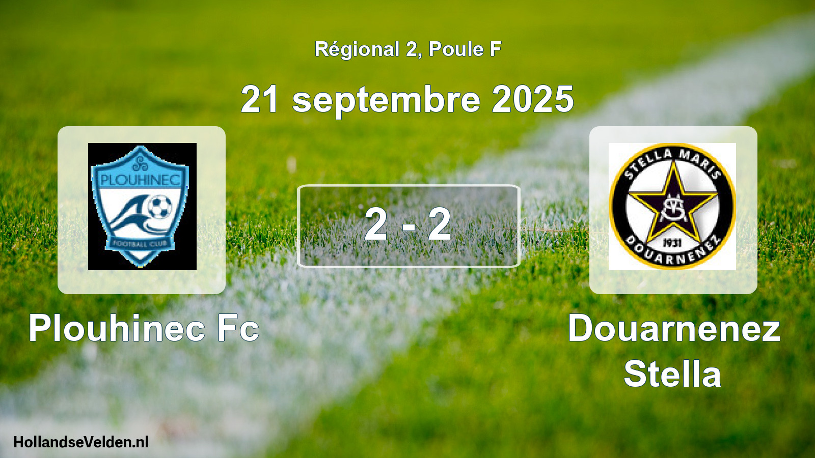 Gespeelde wedstrijd: Plouhinec Fc - Douarnenez Stella 2 - 2 (21 septembre 2025)