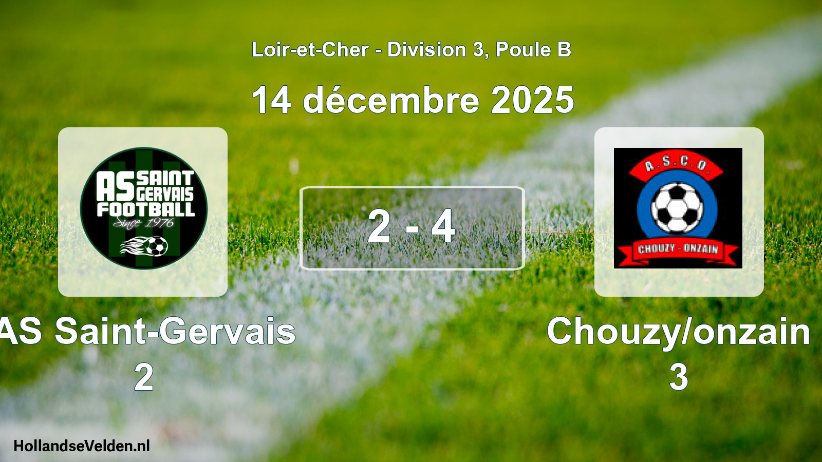 Total number of matches played: AS Saint-Gervais 2 - Chouzy/onzain 3 2 - 4 (14 December 2025)