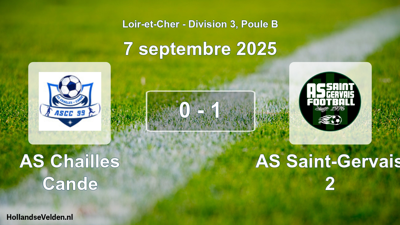 Total number of matches played: AS Chailles Cande - AS Saint-Gervais 2 0 - 1 (7 September 2025)