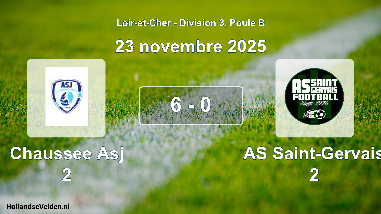 Total number of matches played: Chaussee Asj 2 - AS Saint-Gervais 2 6 - 0 (23 November 2025)