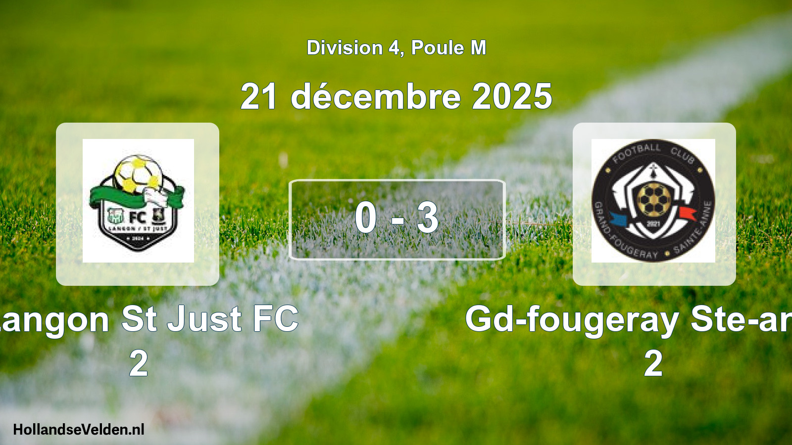 Total number of matches played: Langon St Just FC 2 - Gd-fougeray Ste-anne 2 0 - 3 (21 December 2025)