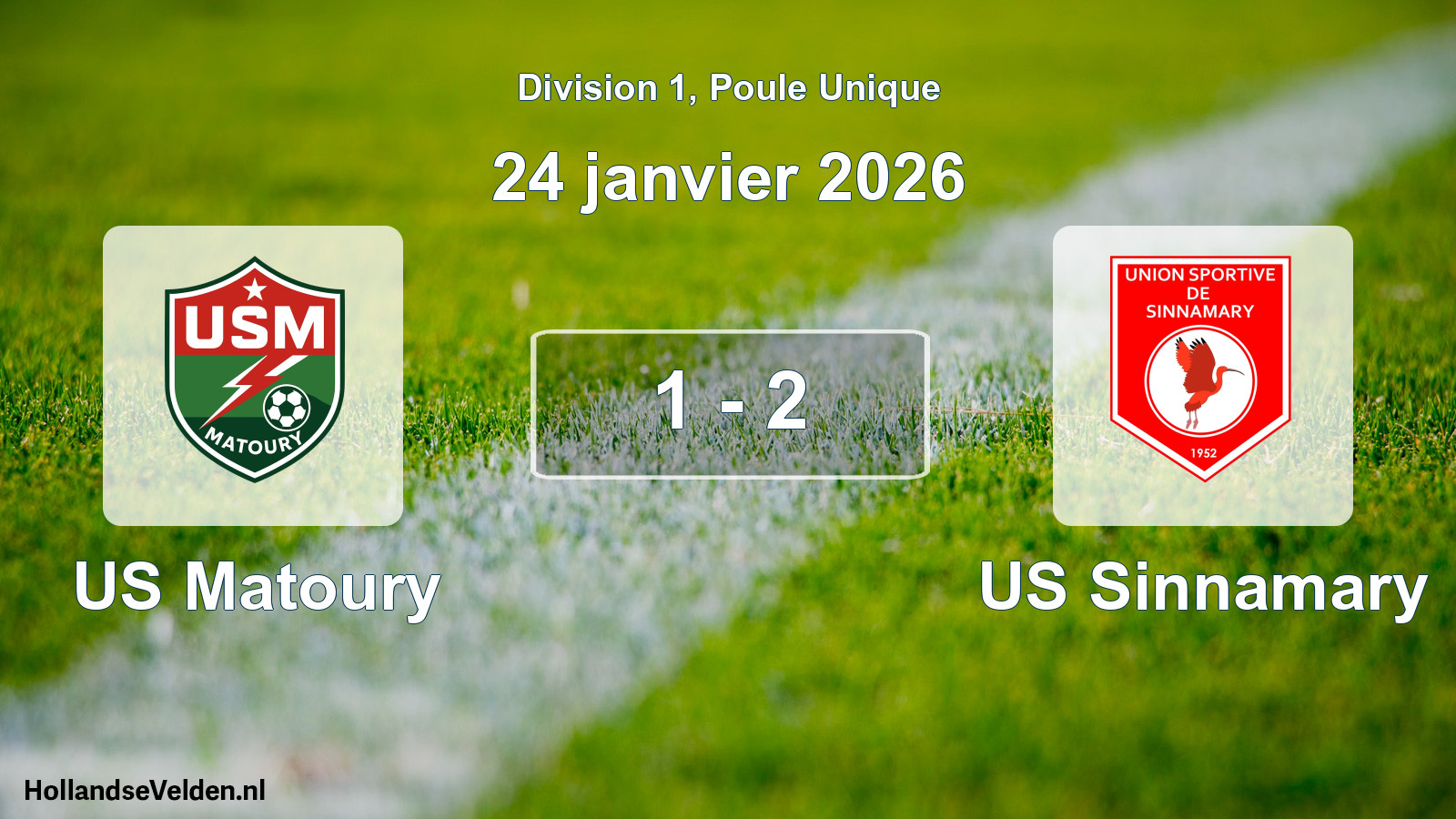 Match joué: US Matoury - US Sinnamary 1 - 2 (24 janvier 2026)