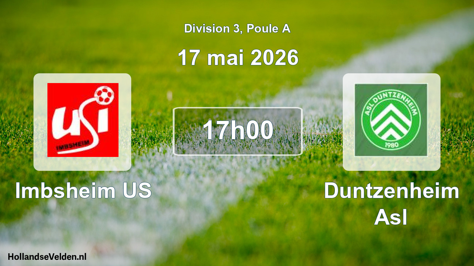 Match programmé: Imbsheim US - Duntzenheim Asl (17 mai 2026)