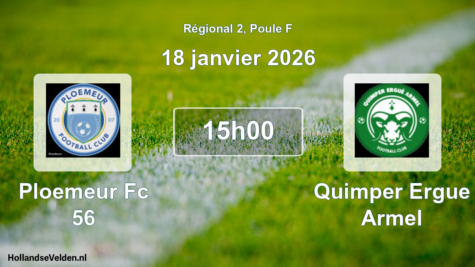 Scheduled Match: Ploemeur Fc 56 - Quimper Ergue Armel (18 January 2026)
