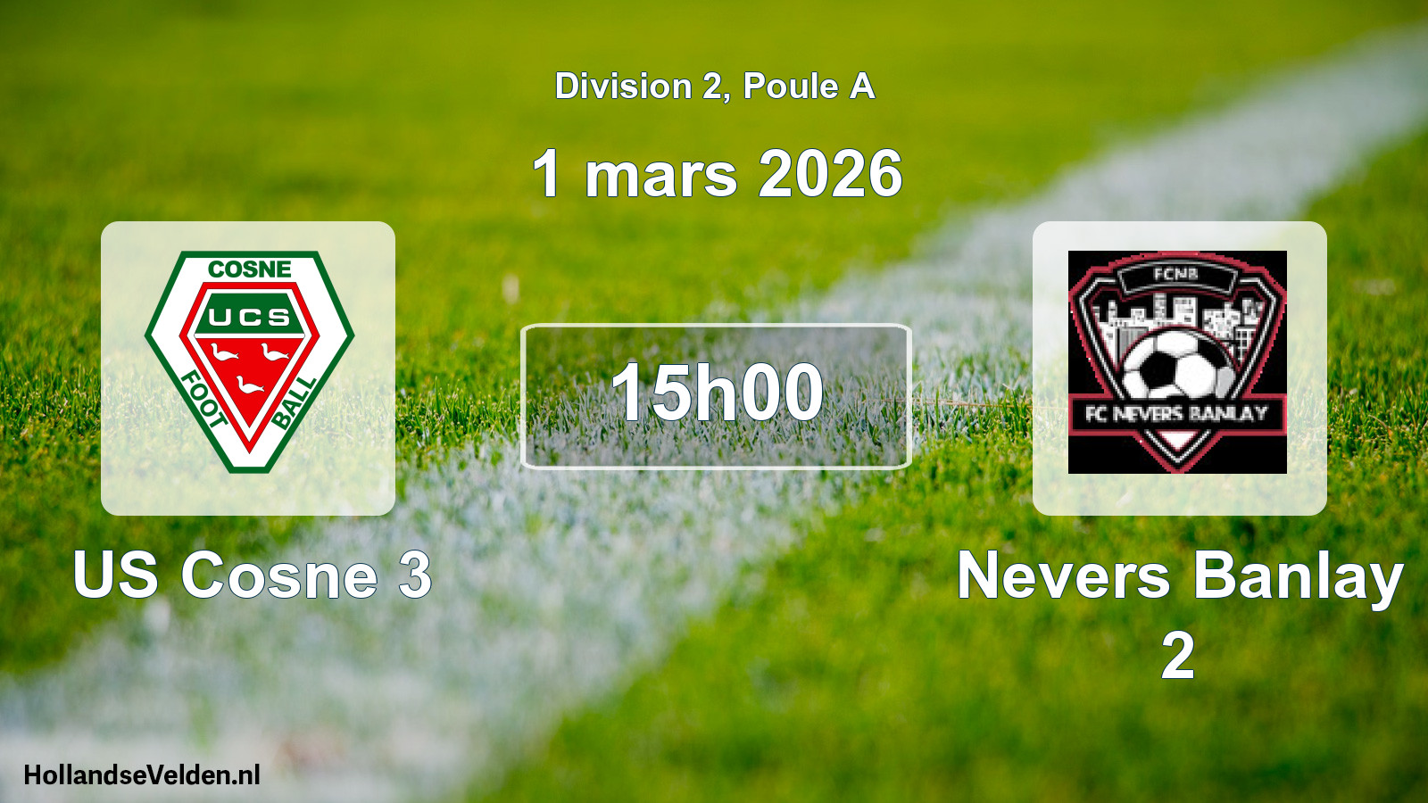 Match programmé: US Cosne 3 - Nevers Banlay 2 (1 mars 2026)