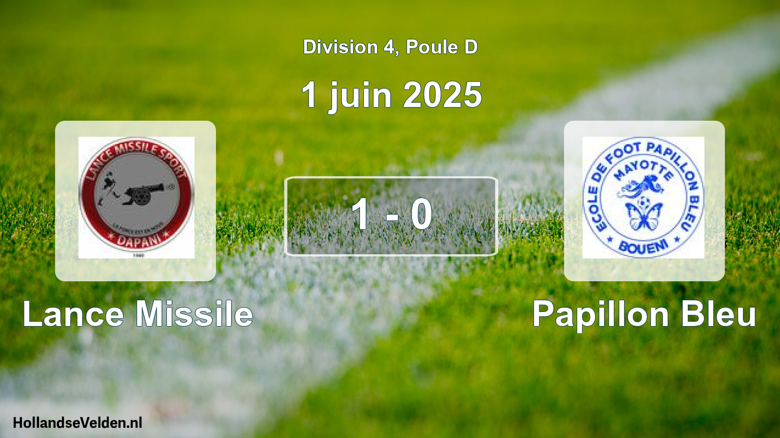 Total number of matches played: Lance Missile - Papillon Bleu 1 - 0 (1 June 2025)