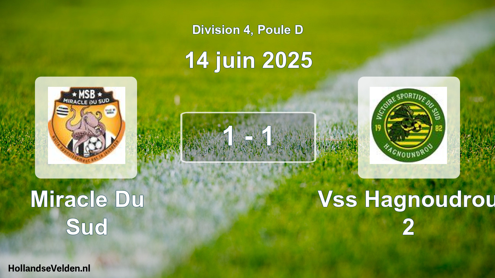 Total number of matches played: Miracle Du Sud - Vss Hagnoudrou 2 1 - 1 (14 June 2025)