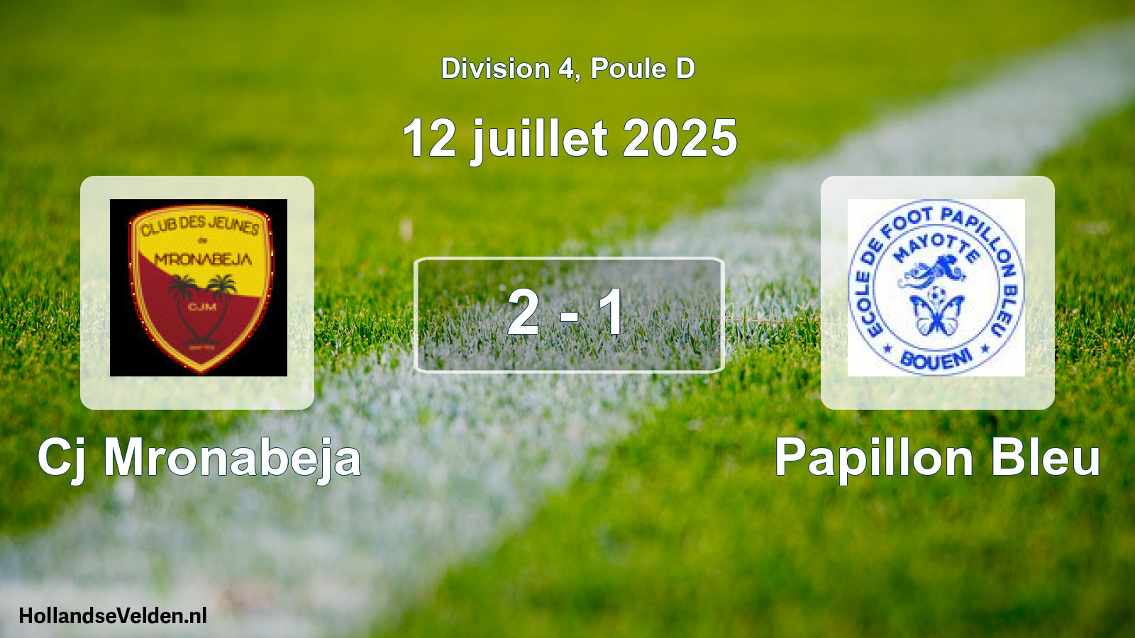 Total number of matches played: Cj Mronabeja - Papillon Bleu 2 - 1 (12 July 2025)