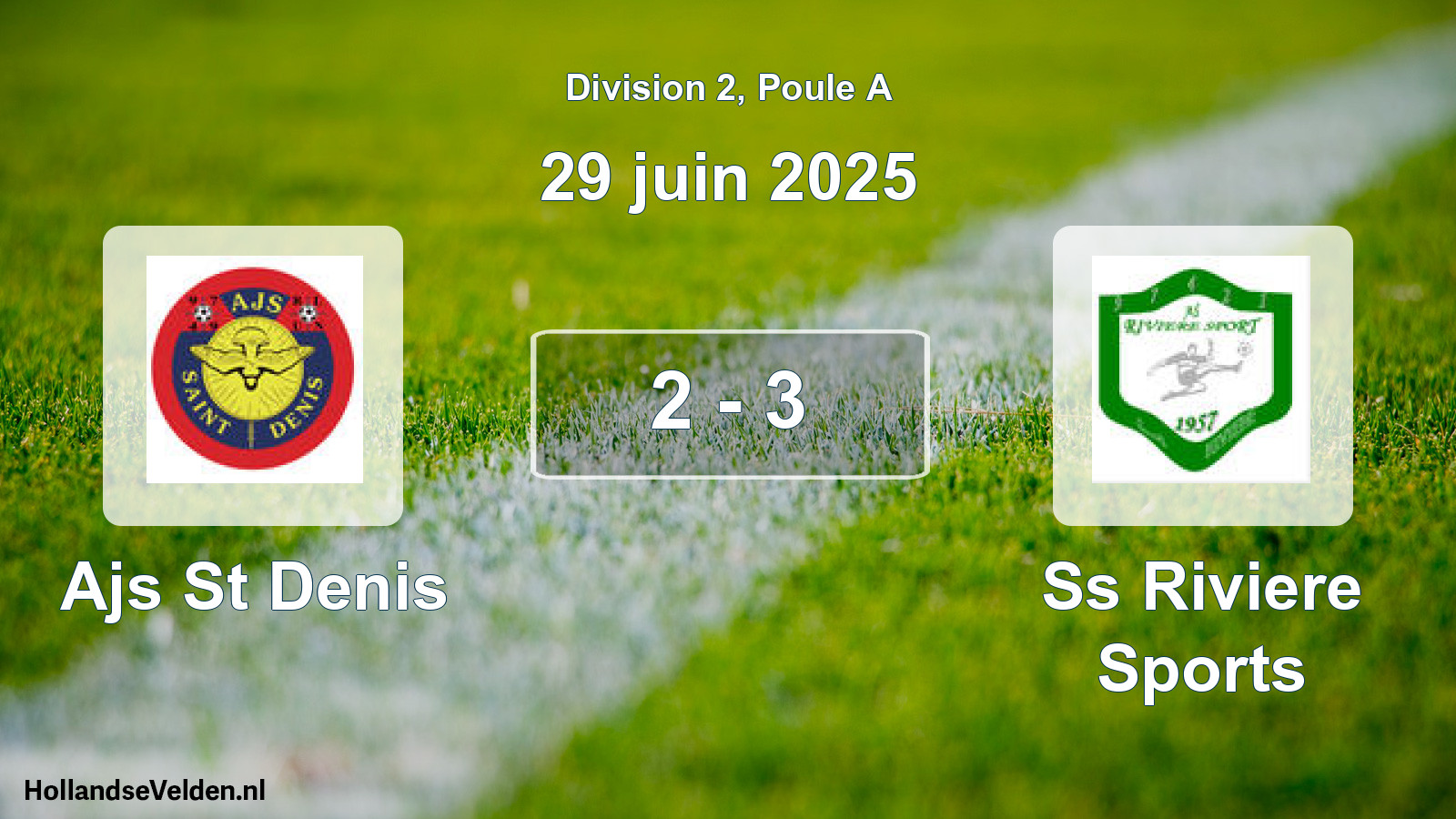 Gespeelde wedstrijd: Ajs St Denis - Ss Riviere Sports 2 - 3 (29 juni 2025)