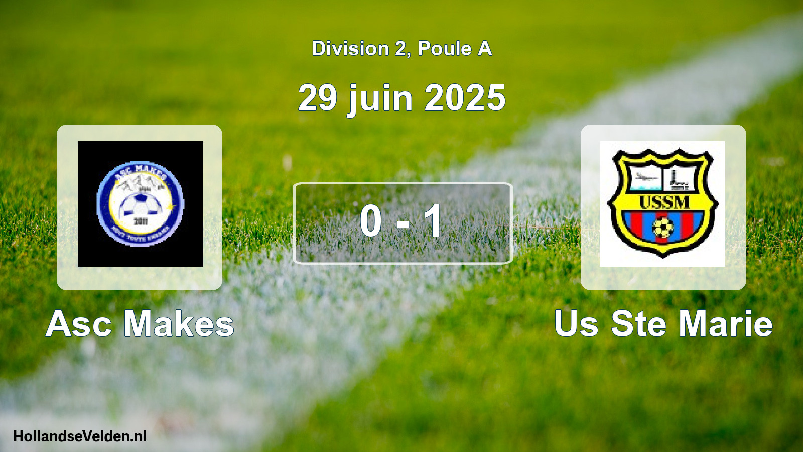 Gespeelde wedstrijd: Asc Makes - Us Ste Marie 0 - 1 (29 juni 2025)