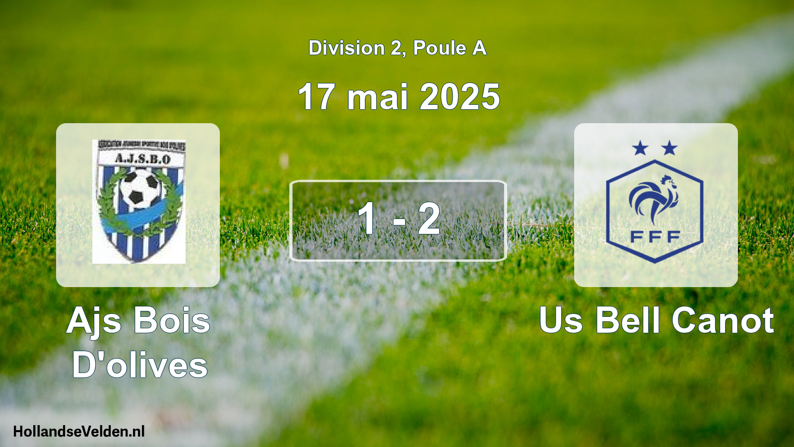 Match joué: Ajs Bois D'olives - Us Bell Canot 1 - 2 (17 mai 2025)