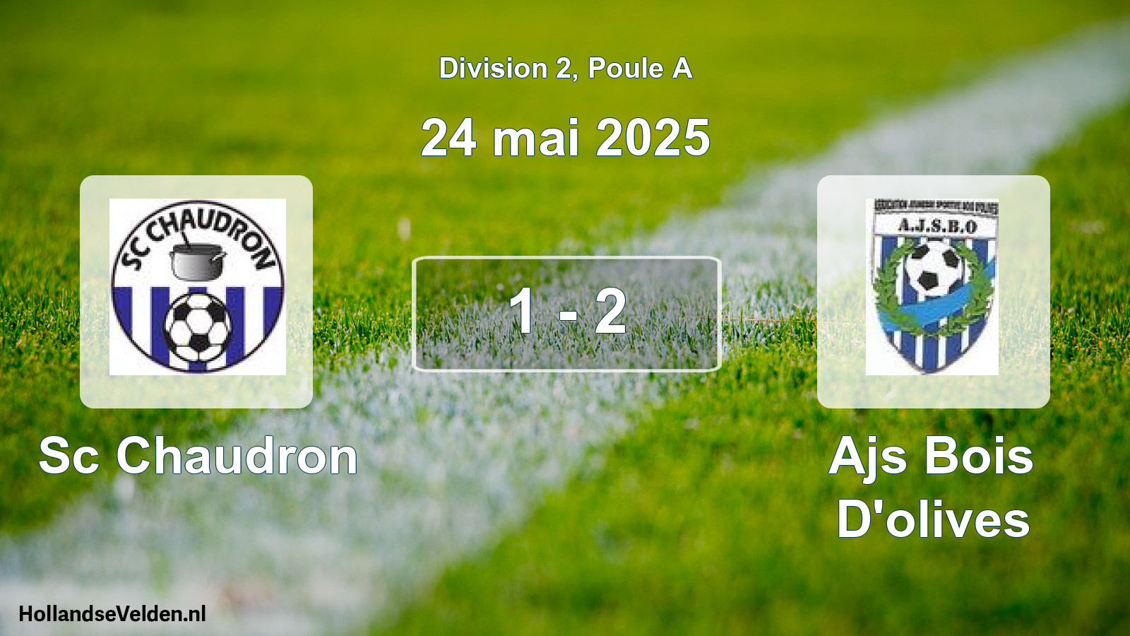 Gespeelde wedstrijd: Sc Chaudron - Ajs Bois D'olives 1 - 2 (24 mei 2025)