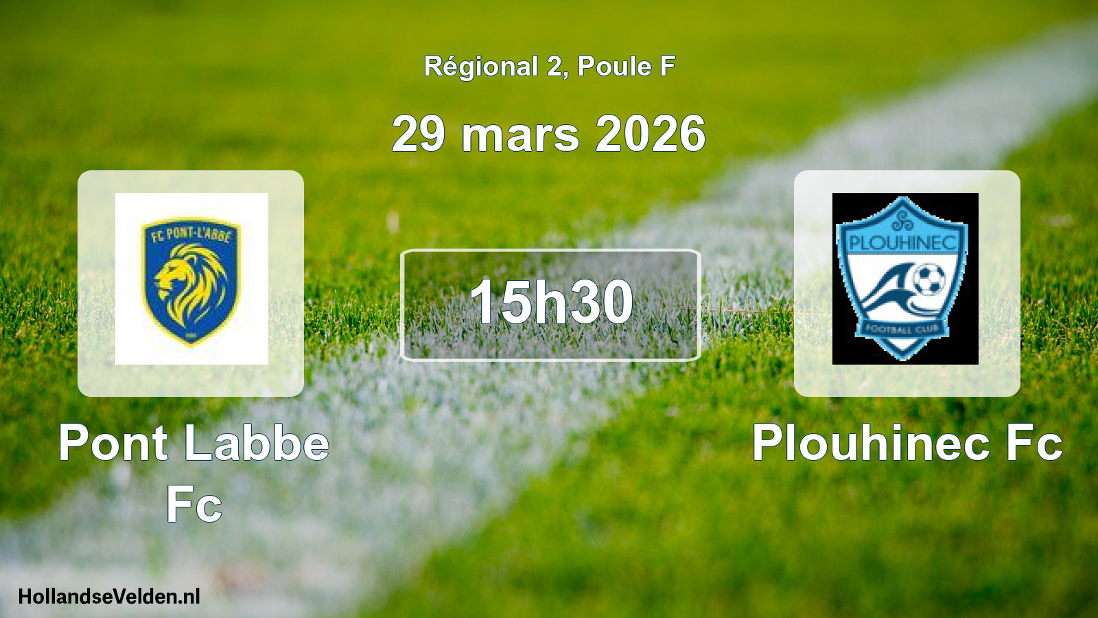 Geplande wedstrijd: Pont Labbe Fc - Plouhinec Fc (29 mars 2026)