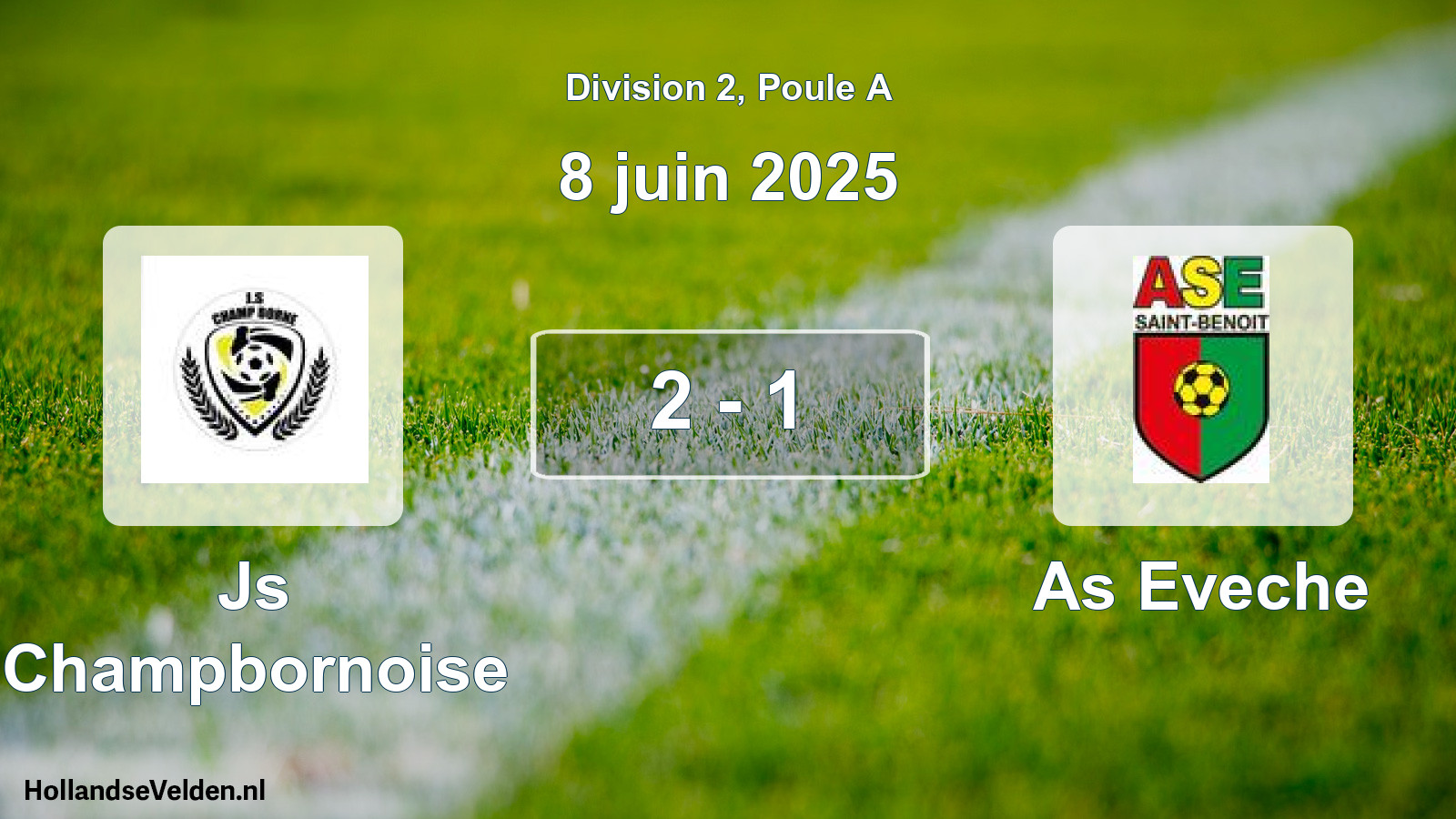 Match joué: Js Champbornoise - As Eveche 2 - 1 (8 juin 2025)