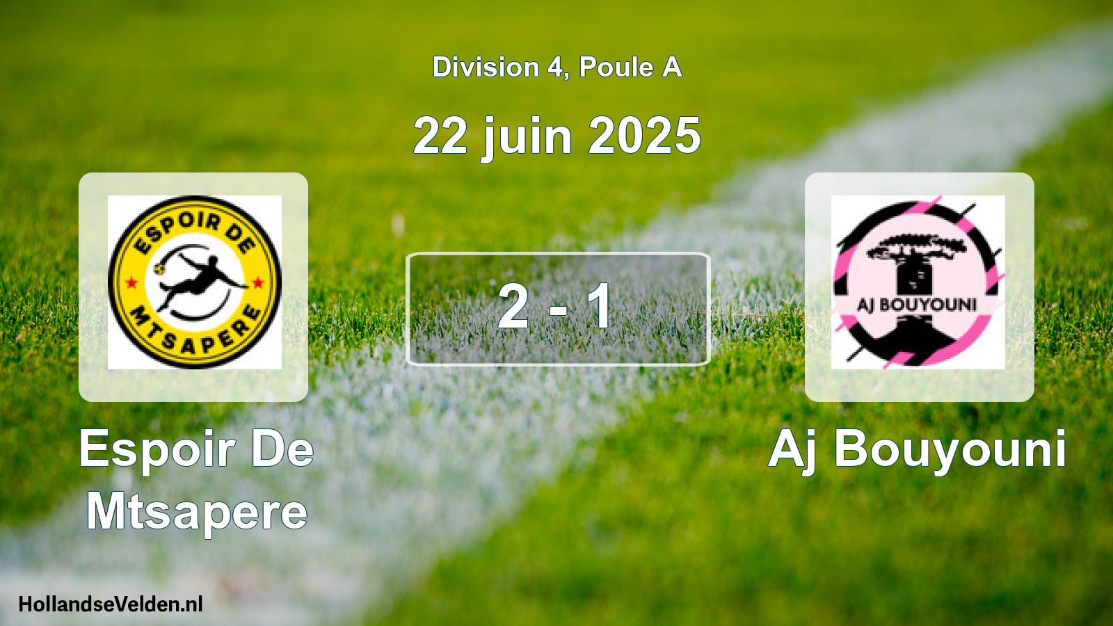 Total number of matches played: Espoir De Mtsapere - Aj Bouyouni 2 - 1 (22 June 2025)