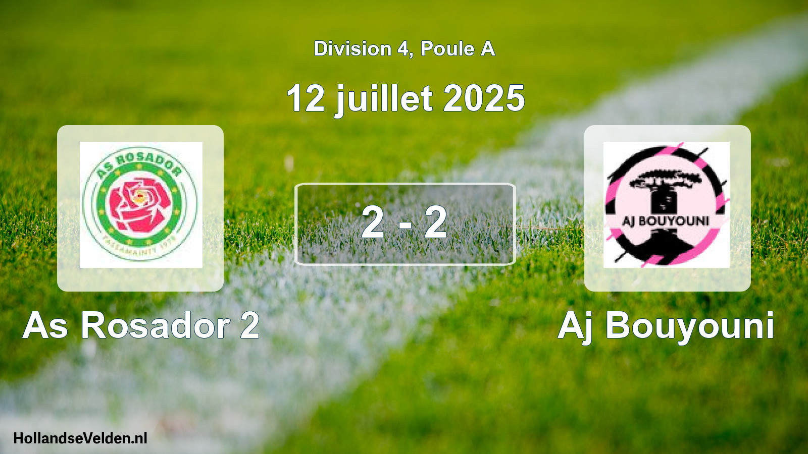 Gespeelde wedstrijd: As Rosador 2 - Aj Bouyouni 2 - 2 (12 juli 2025)
