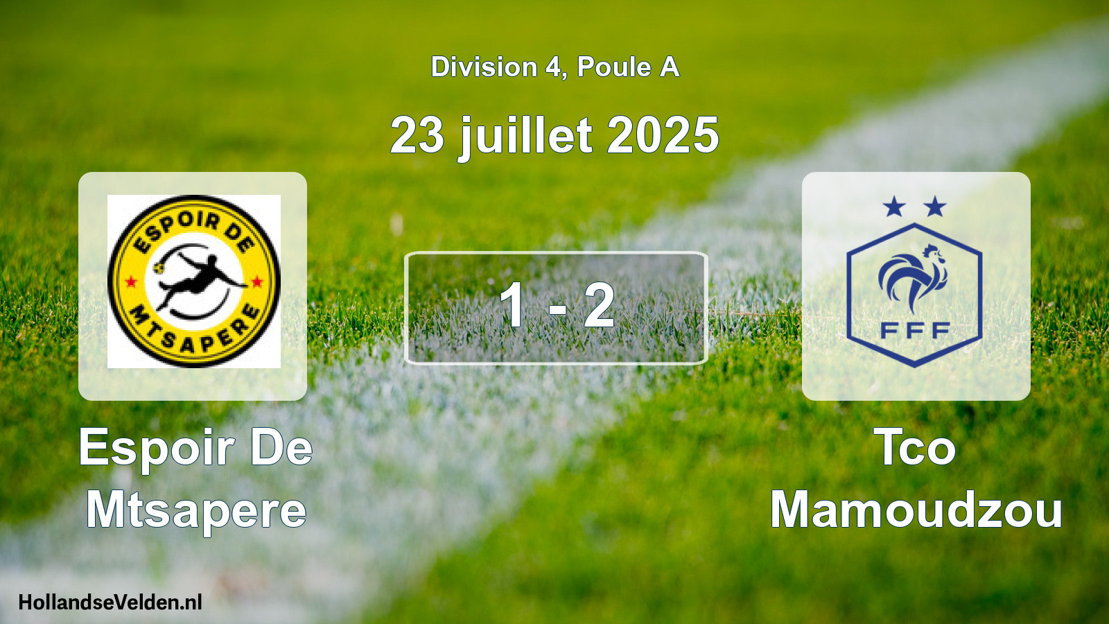 Gespeelde wedstrijd: Espoir De Mtsapere - Tco Mamoudzou 1 - 2 (23 juli 2025)