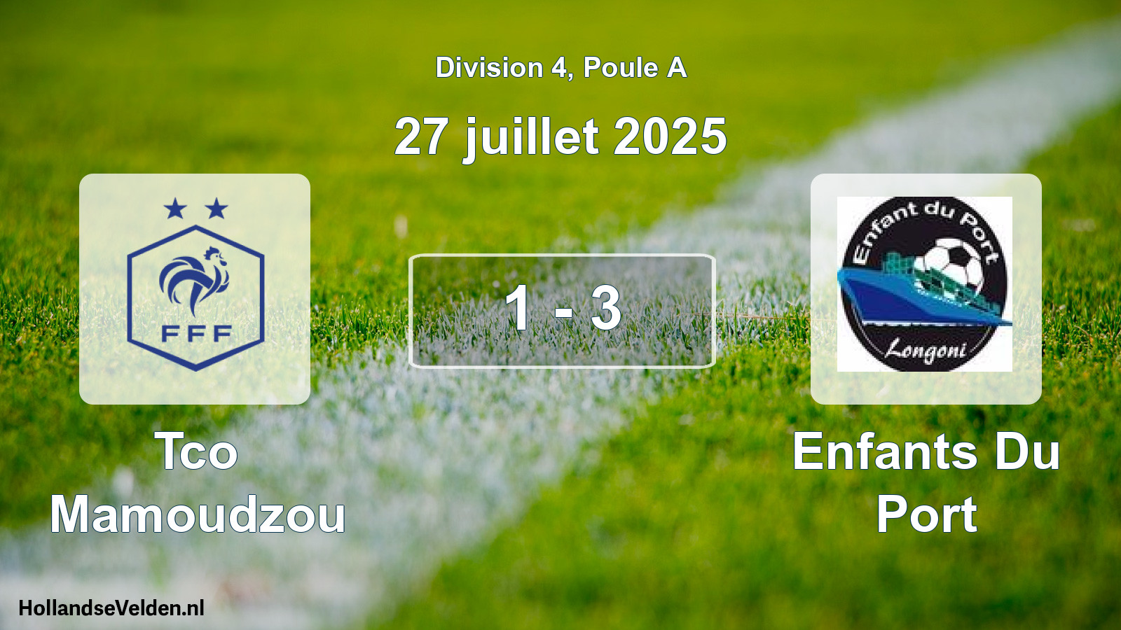 Total number of matches played: Tco Mamoudzou - Enfants Du Port 1 - 3 (27 July 2025)