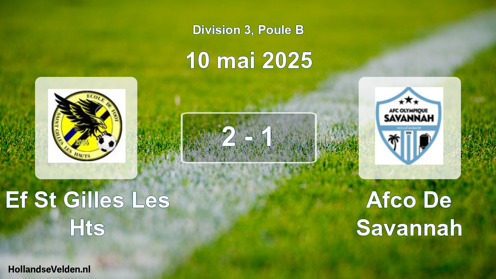 Match joué: Ef St Gilles Les Hts - Afco De Savannah 2 - 1 (10 mai 2025)
