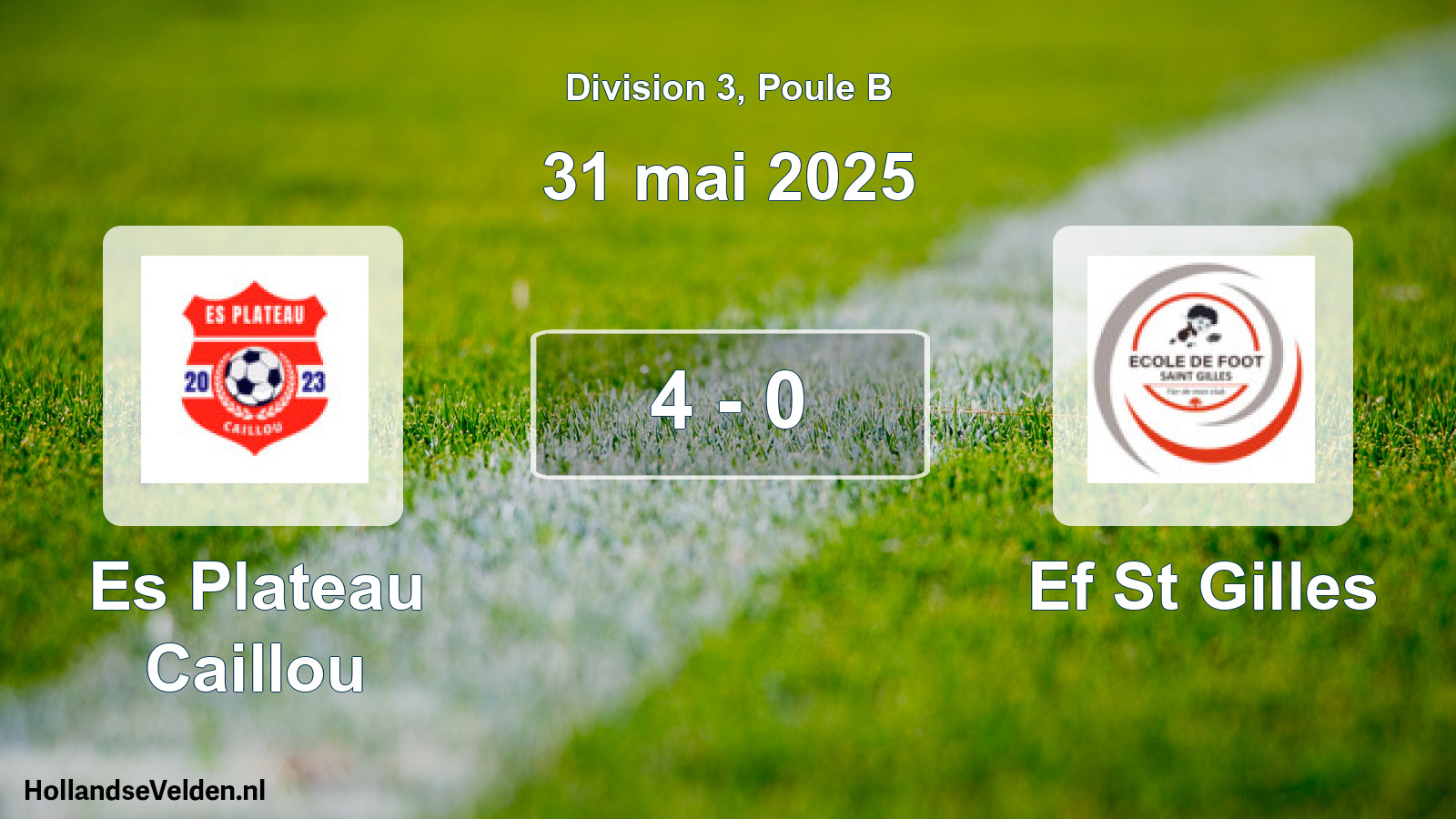 Total number of matches played: Es Plateau Caillou - Ef St Gilles 4 - 0 (31 May 2025)
