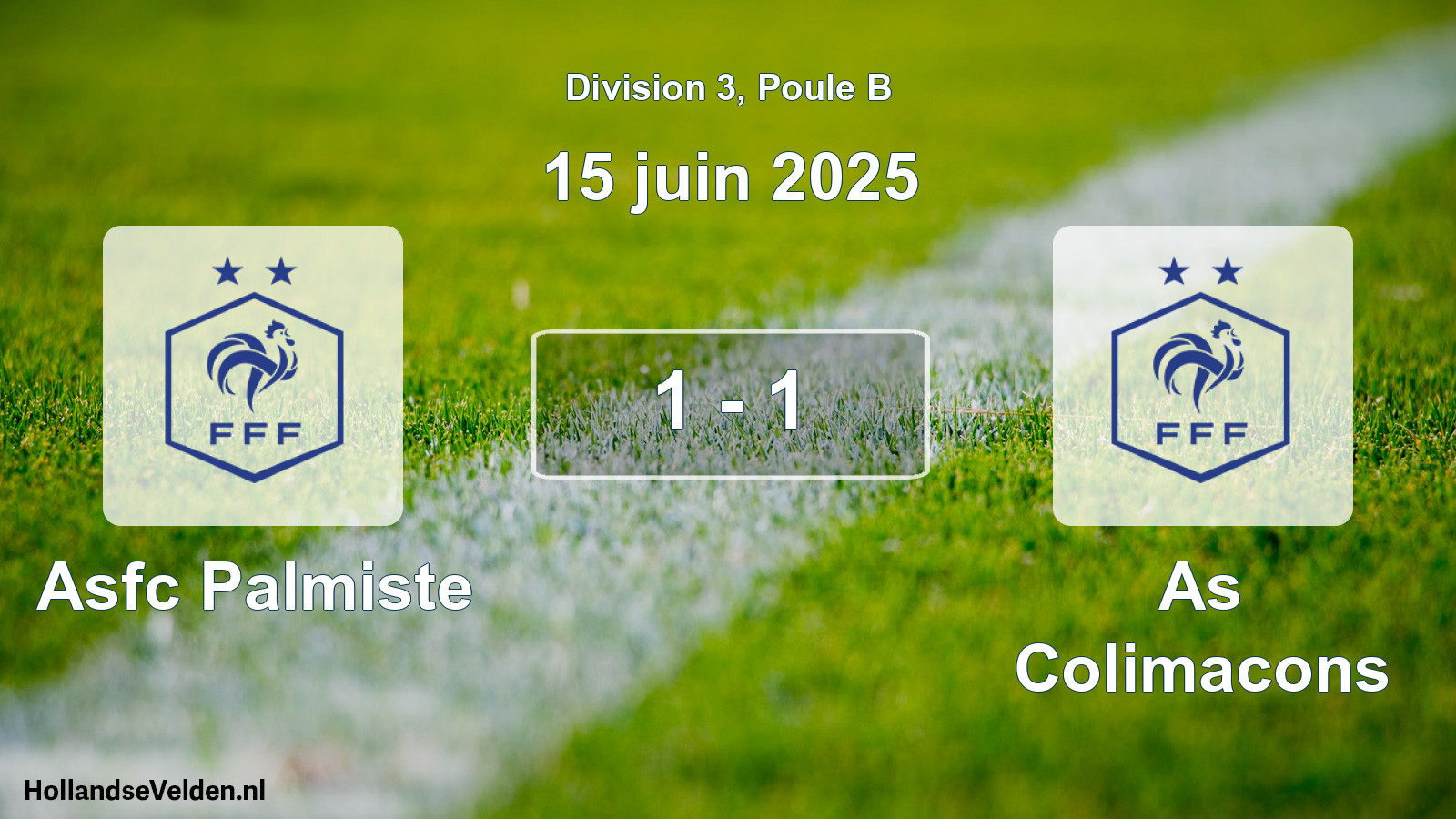 Match joué: Asfc Palmiste - As Colimacons 1 - 1 (15 juin 2025)