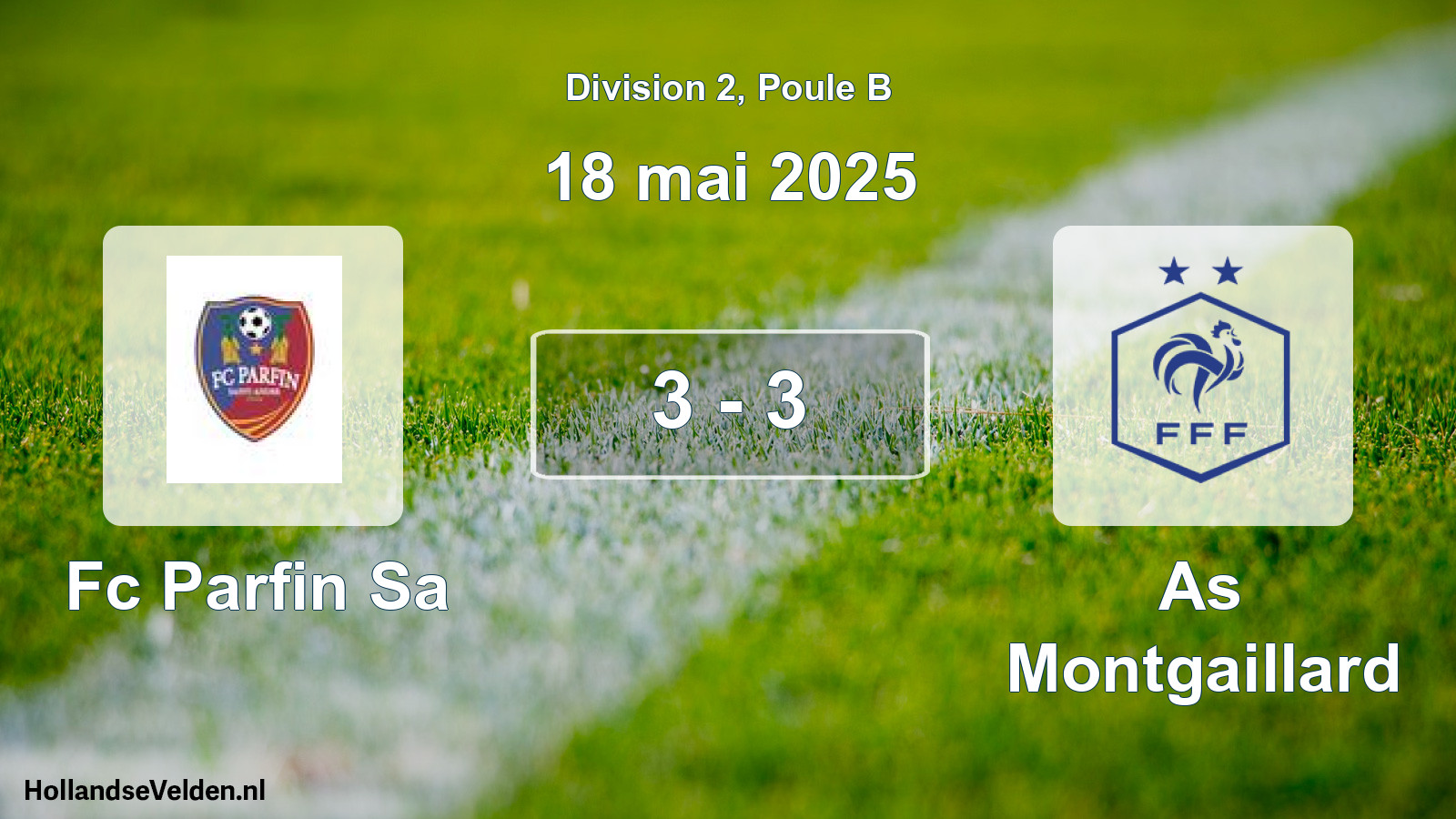 Match joué: Fc Parfin Sa - As Montgaillard 3 - 3 (18 mai 2025)
