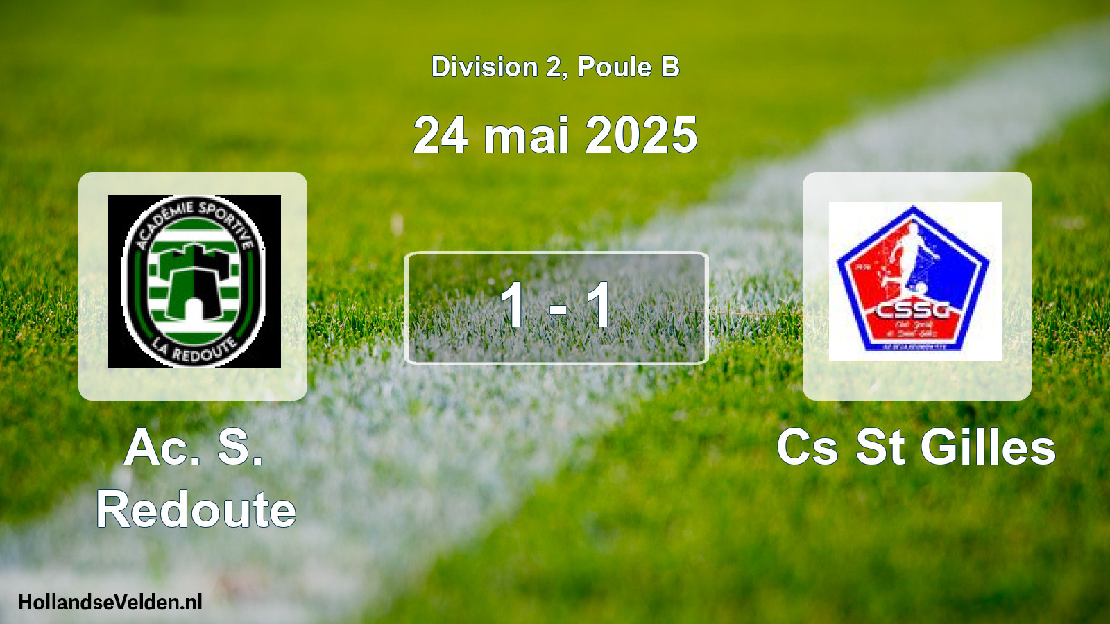 Match joué: Ac. S. Redoute - Cs St Gilles 1 - 1 (24 mai 2025)