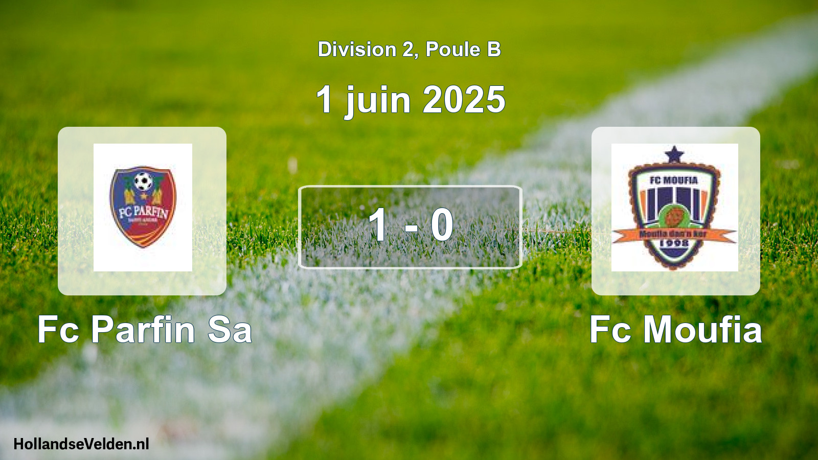 Match joué: Fc Parfin Sa - Fc Moufia 1 - 0 (1 juin 2025)
