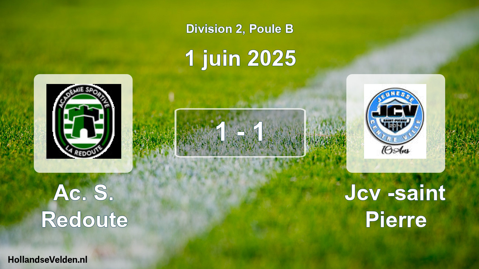 Match joué: Ac. S. Redoute - Jcv -saint Pierre 1 - 1 (1 juin 2025)