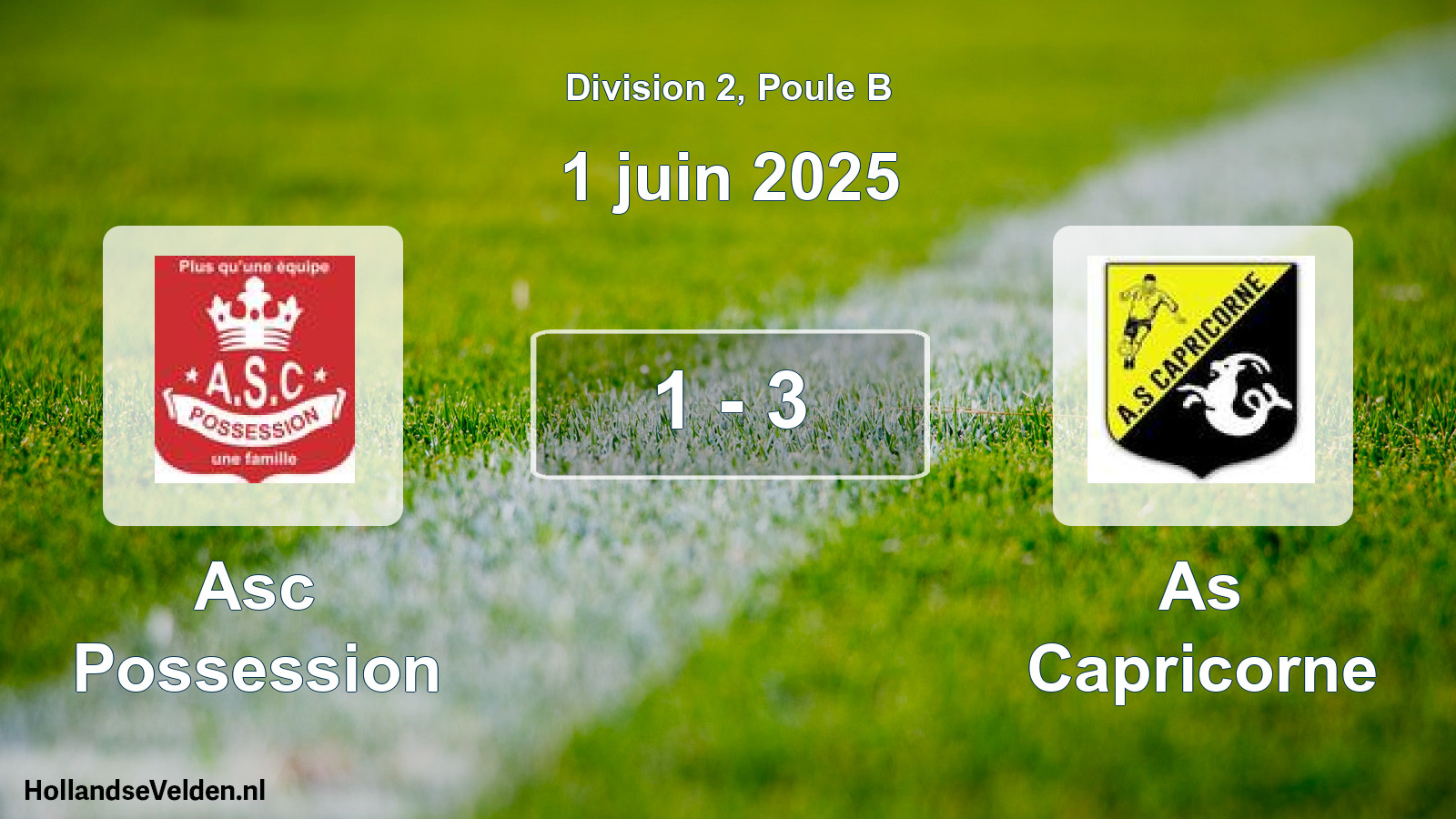 Match joué: Asc Possession - As Capricorne 1 - 3 (1 juin 2025)
