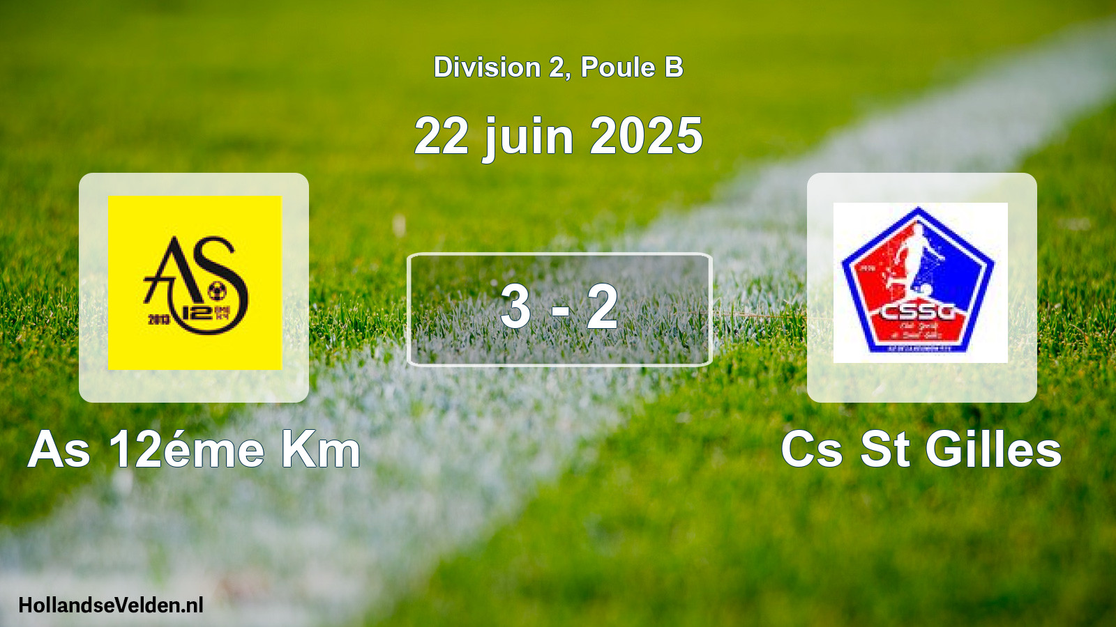 Match joué: As 12éme Km - Cs St Gilles 3 - 2 (22 juin 2025)
