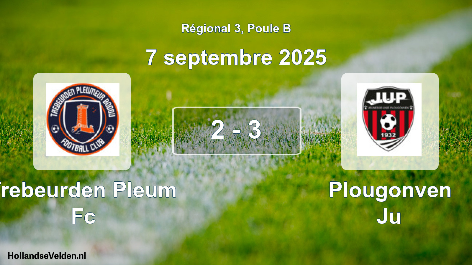 Gespeelde wedstrijd: Trebeurden Pleum Fc - Plougonven Ju 2 - 3 (7 septembre 2025)