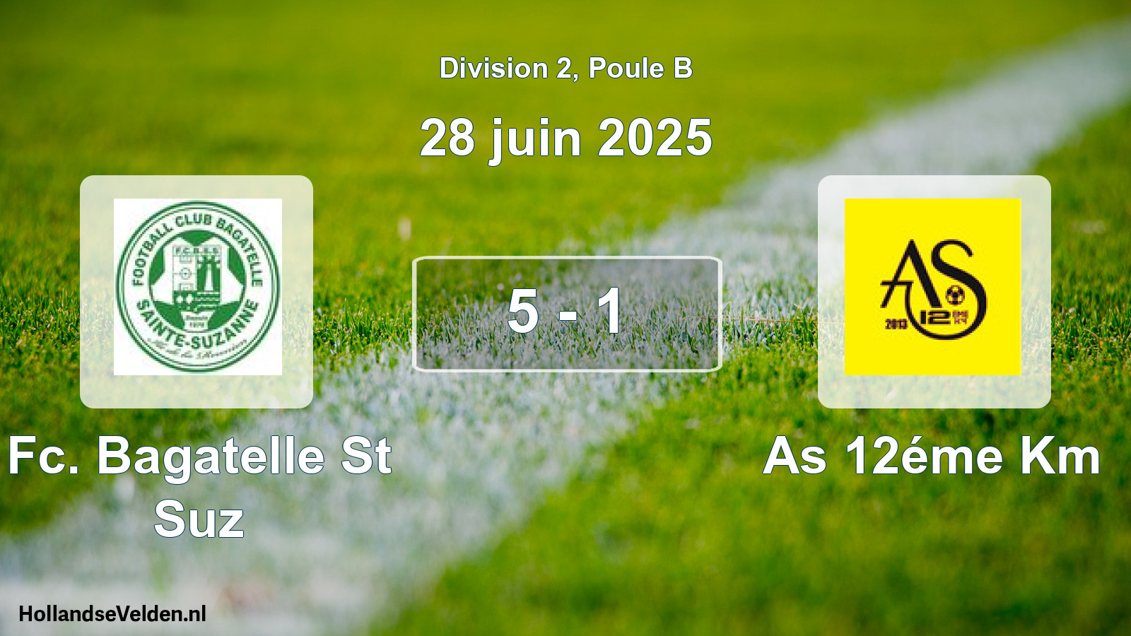 Match joué: Fc. Bagatelle St Suz - As 12éme Km 5 - 1 (28 juin 2025)