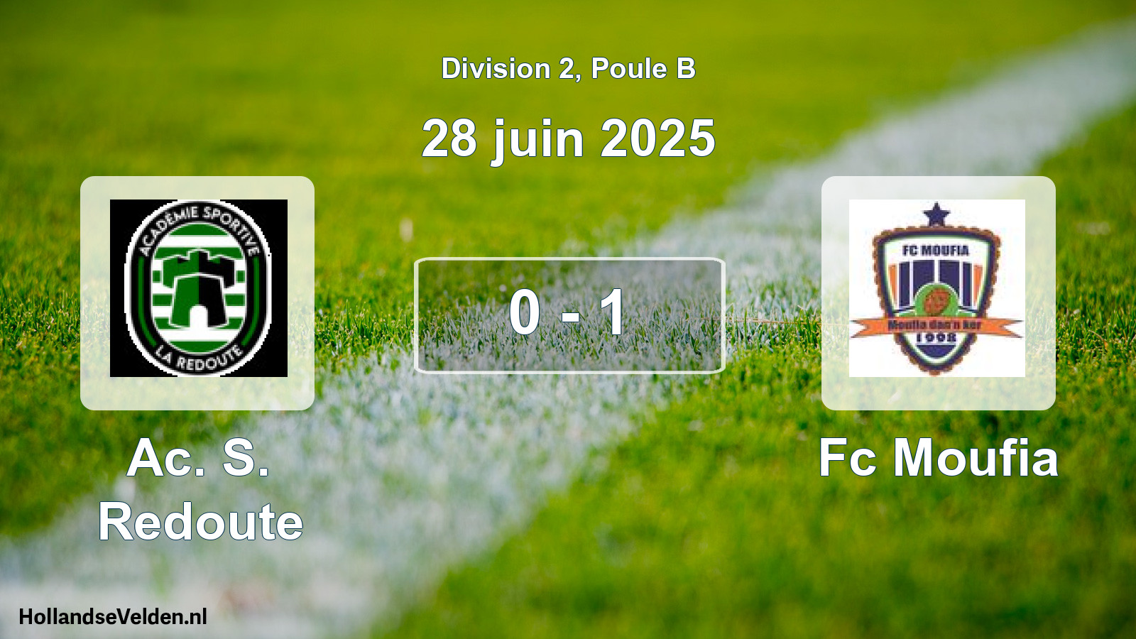 Match joué: Ac. S. Redoute - Fc Moufia 0 - 1 (28 juin 2025)