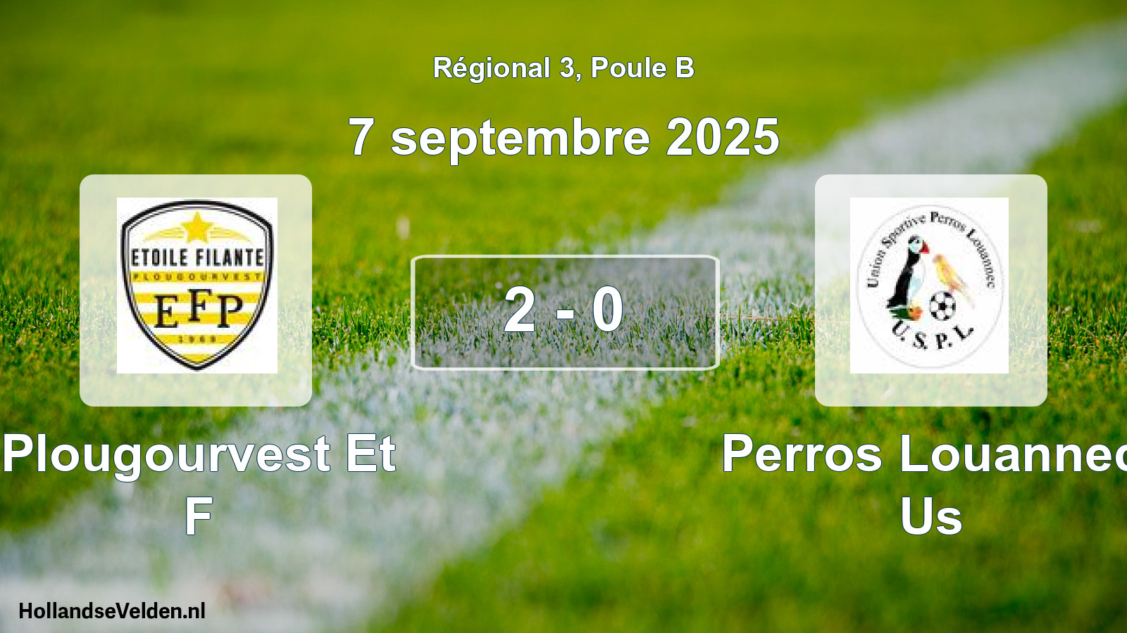 Total number of matches played: Plougourvest Et F - Perros Louannec Us 2 - 0 (7 September 2025)