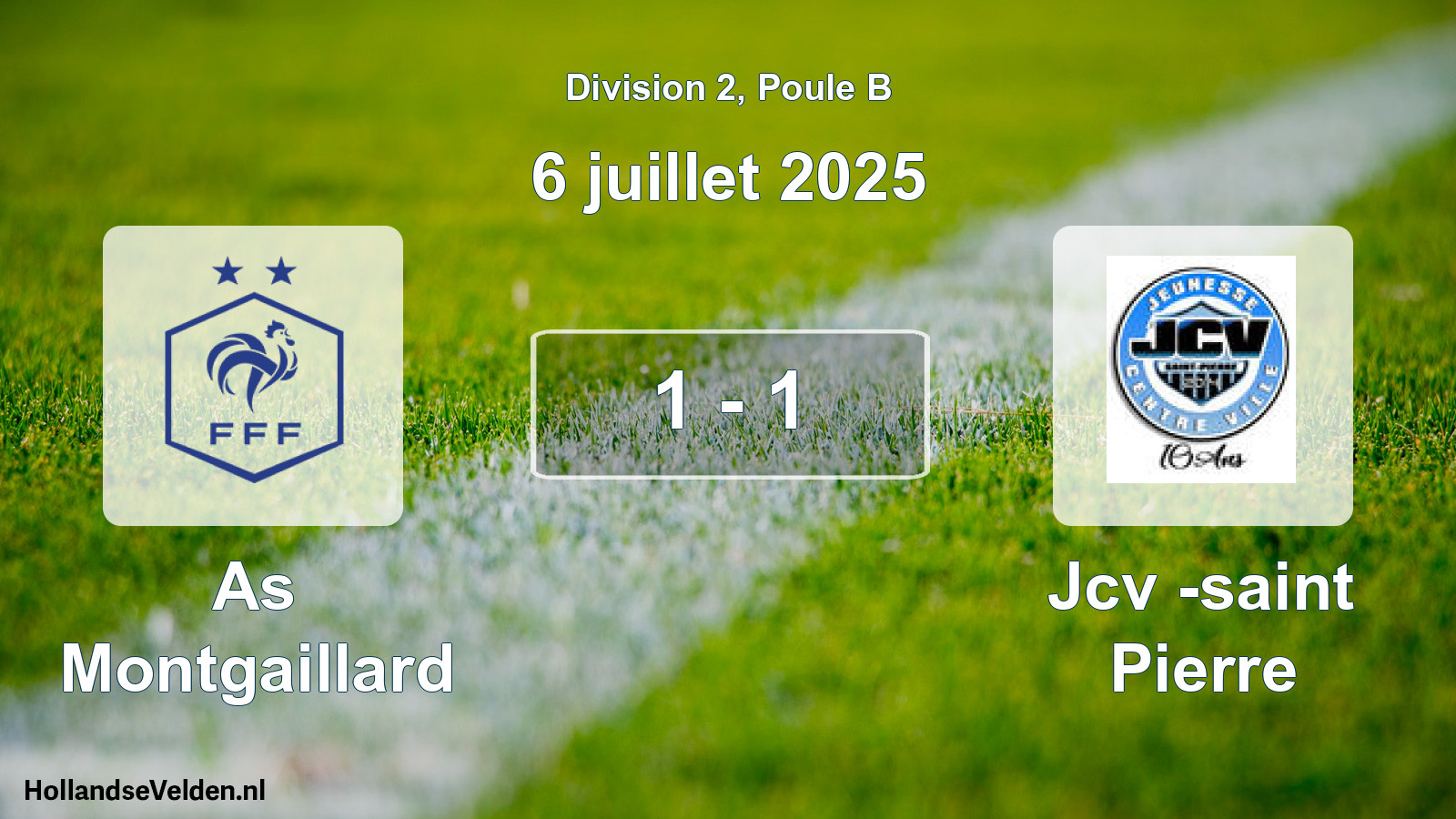 Match joué: As Montgaillard - Jcv -saint Pierre 1 - 1 (6 juillet 2025)