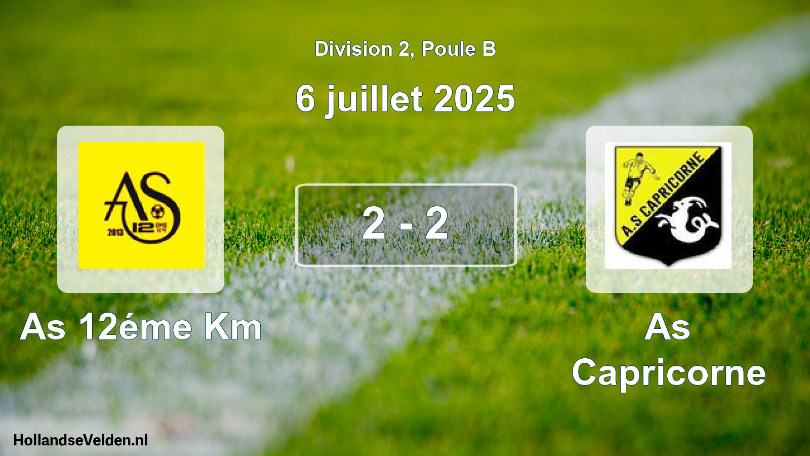 Match joué: As 12éme Km - As Capricorne 2 - 2 (6 juillet 2025)