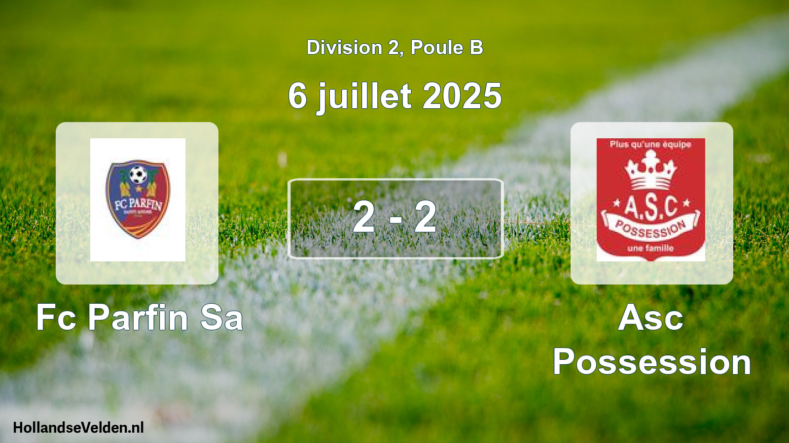 Match joué: Fc Parfin Sa - Asc Possession 2 - 2 (6 juillet 2025)
